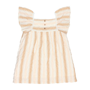 fancy stripes dress with a ruffled sleeveless design for toddlers and kids/children from Búho