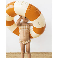 Load image into Gallery viewer, cotton gingham bikini in the colour caramel from búho for toddlers and kids/children