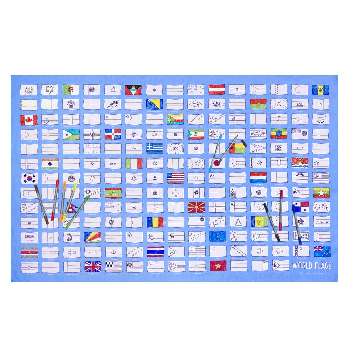Eat Sleep World Flags Tablecloth