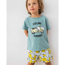 Load image into Gallery viewer, swimsuit with lemon all-over print from búho for toddlers and kids/children