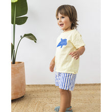 Load image into Gallery viewer, navy stripes swimsuit/swim shorts for toddlers and kids/children from búho