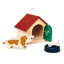 Load image into Gallery viewer, Wooden Dog with a kennel, bowl and a bone from thread bear design