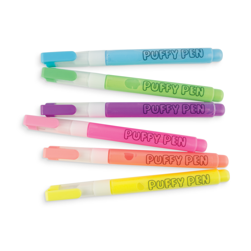 OOLY Colour Magic Neon Puffy Pens - Set of 6