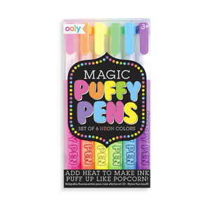OOLY Colour Magic Neon Puffy Pens - Set of 6