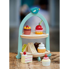 Load image into Gallery viewer, wooden afternoon tea stand for children from tender leaf toys