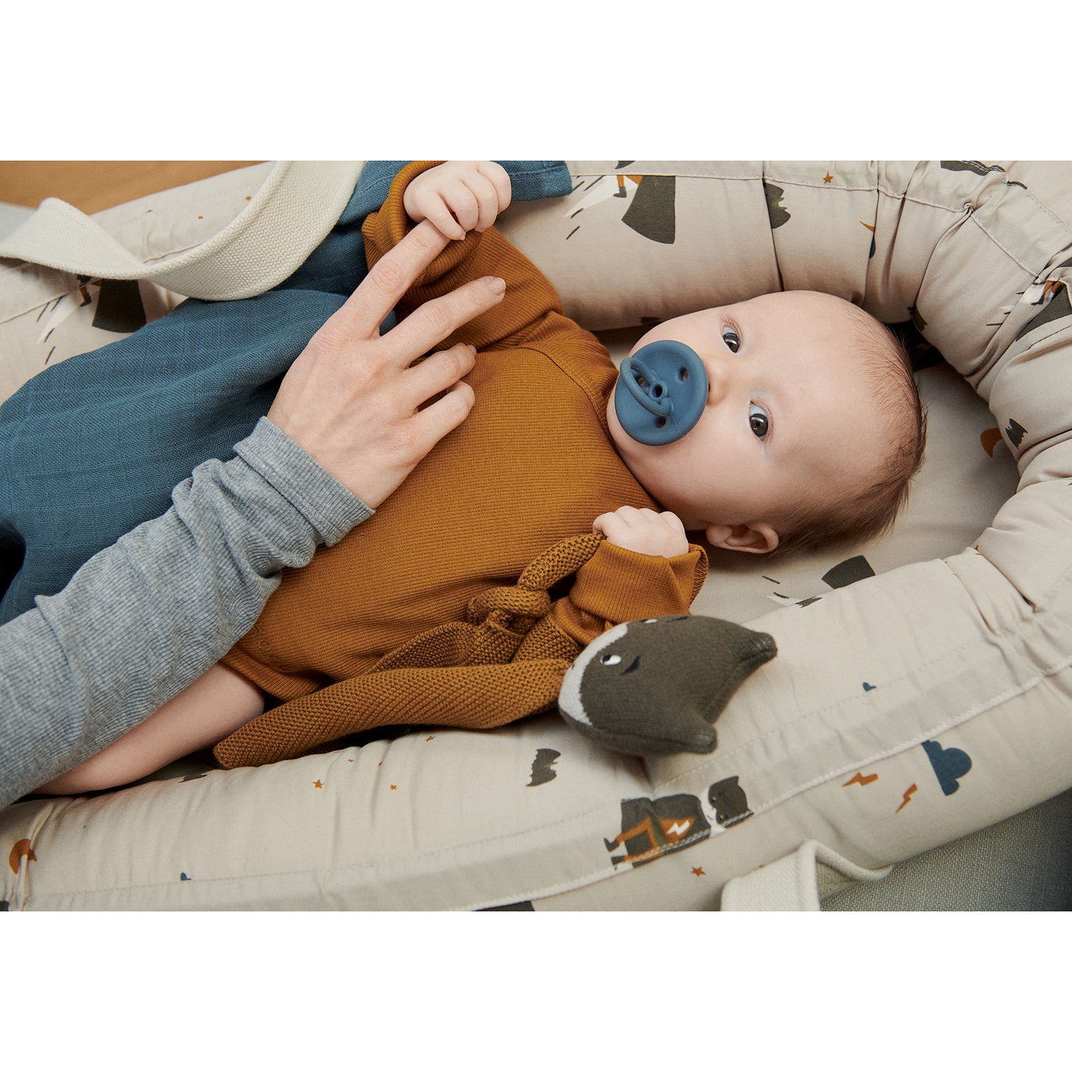 Comforting Baby Cuddle Cloth in the shape of a superhero from Liewood