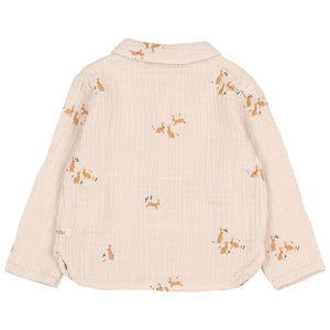 baby bunny shirt in the colour SAND with bunny print from búho for babies and toddlers