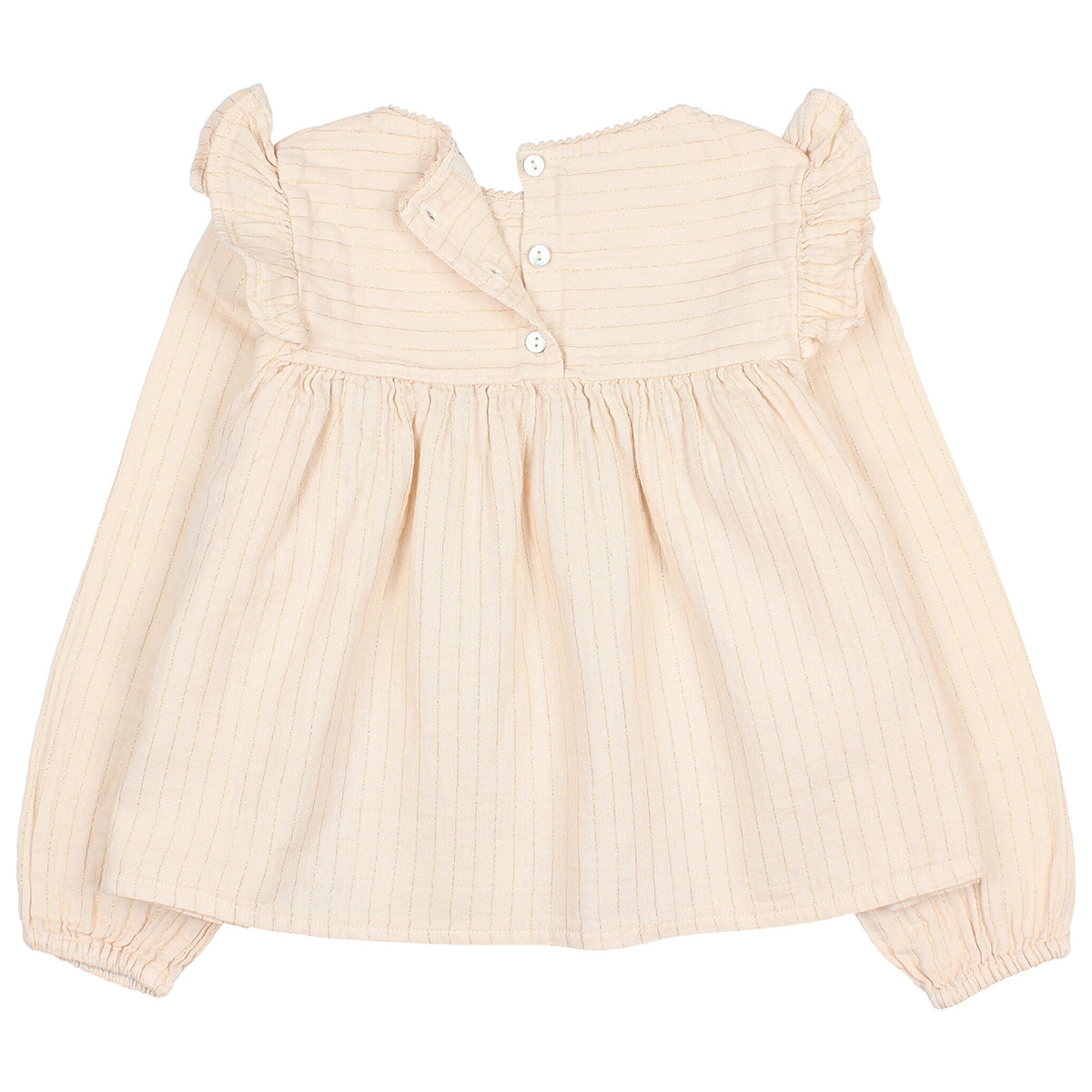 lurex blouse with golden fine lines made out of cotton and metallic fibers from búho for kids/children
