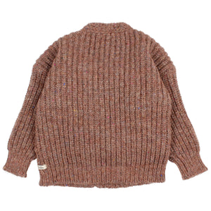 pockets cardigan in the colour OLD ROSE from búho for kids/children