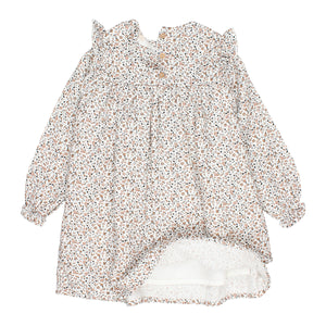 fall dress in the colour ONLY/white with floral print from búho for kids/children
