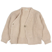Load image into Gallery viewer, soft knit cardigan in the colour CREAM made in spain with italian yarn from búho for kids/children