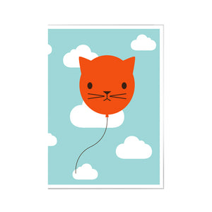 Dicky Bird Cat Balloon Card