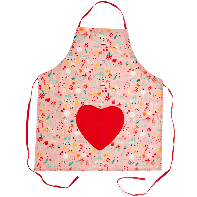 Rice All Over Christmas Print Apron for teens and adults