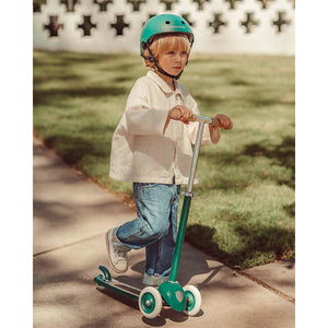vintage green kids scooter from banwood