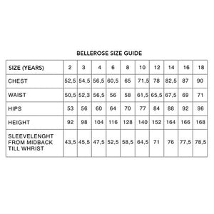 size guide for cazi sweatshirt from bellerose for kids