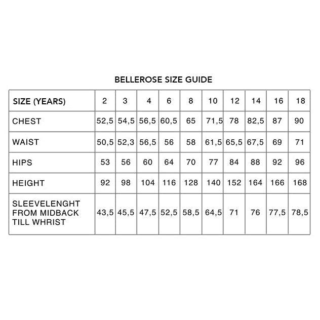 pinata jeans size guide from bellerose for kids
