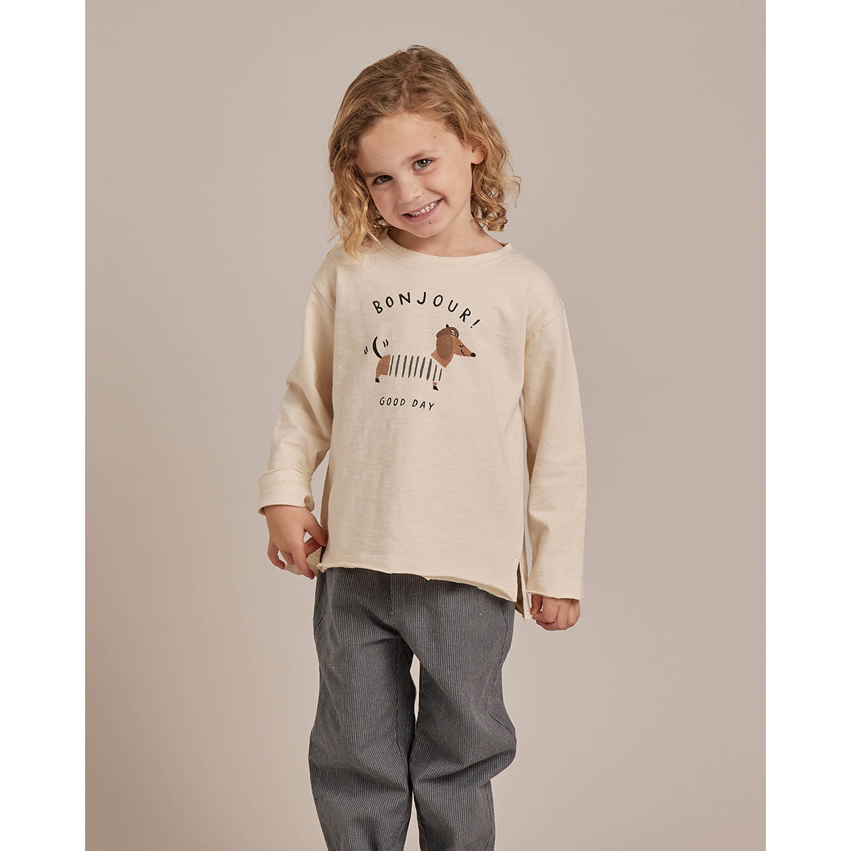 Rylee + Cru Raw Edge Long Sleeve Tee for babies, toddlers and kids