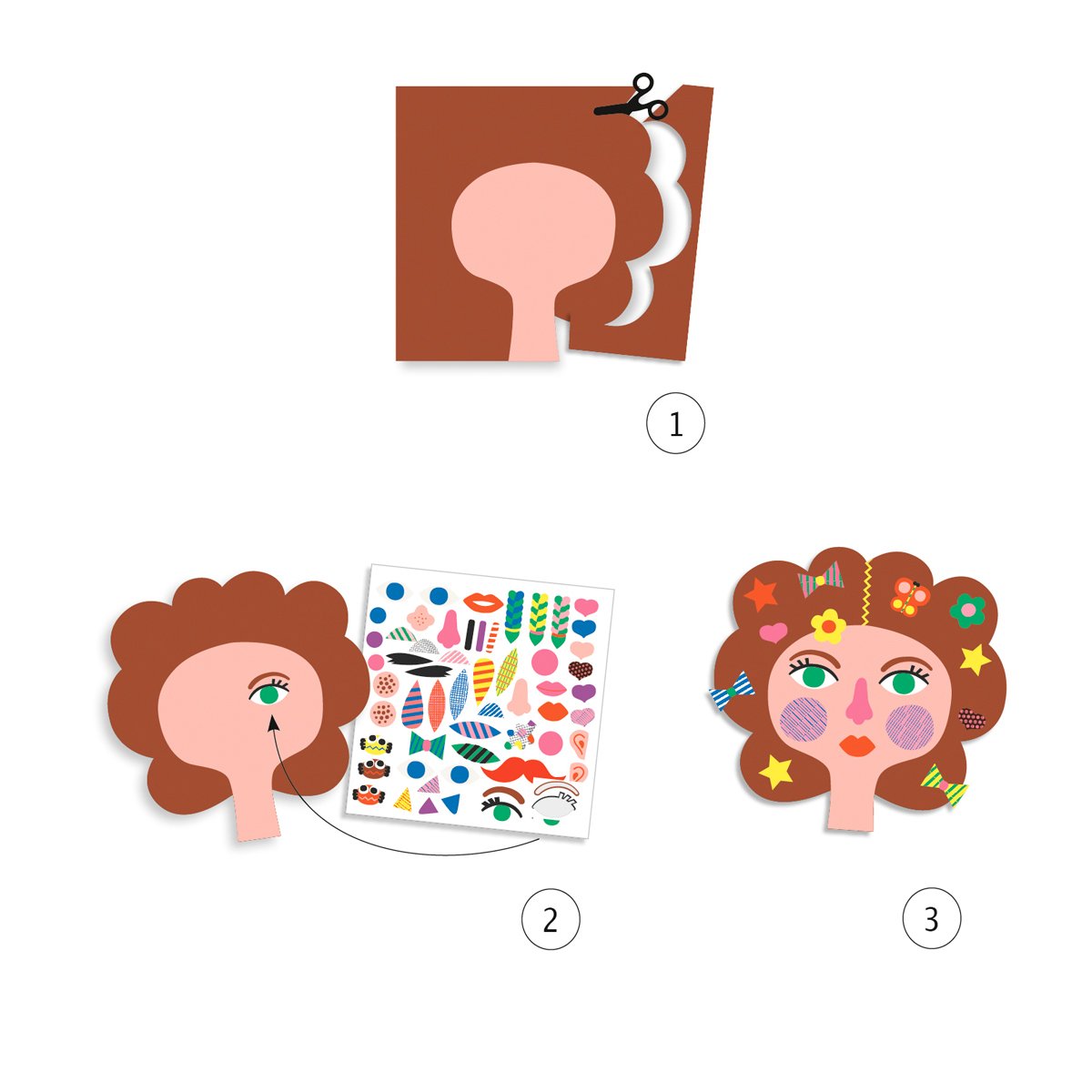 Djeco Create With Stickers - Hairdresser