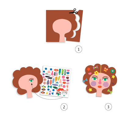 Djeco Create With Stickers - Hairdresser