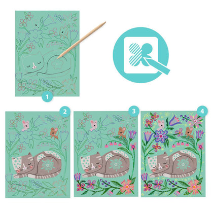 Djeco Scratch Card - Encounters for boys/girls