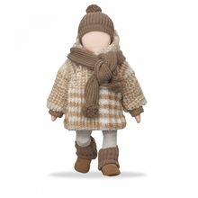 Load image into Gallery viewer, check furry ethan coat in beige/yellow/brown/caramel for babies and toddlers from 1+ in the family