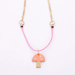 Meri Meri Enamel Mushroom Necklace for kids/children
