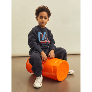 Comfortable LA Surf & Chill Since Forever print on a long-sleeved sweatshirt in a straight cut, relaxed fit with low armholes, crew neck and ribbed edges from hundred pieces for toddlers, kids/children and teens/teenagers