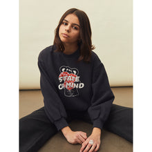 Load image into Gallery viewer, Comfortable state of mind print on a long-sleeved sweatshirt in a straight cut, relaxed fit with wide sleeves, tightened at the wrists, crew neck and ribbed edges from hundred pieces for toddlers, kids/children and teens/teenagers