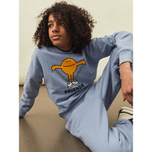 Load image into Gallery viewer, Comfortable Shobu x Hundred Pieces Friends Sweatshirt in light blue made in portugal from 100% organic cotton for toddlers, kids/children and teens/teenagers from hundred pieces