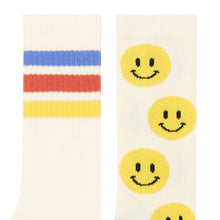 Load image into Gallery viewer, Pack 2 pairs of long socks with contrasting edges and smiley face print from hundred pieces for kids/children and teens/teenagers