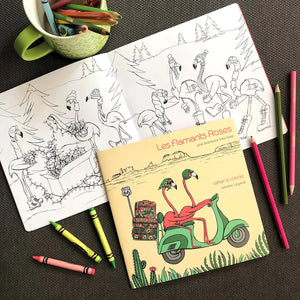 Amelie Legault The Pink Flamingos: A Very Pink Adventure colouring book for kids/children