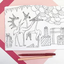Load image into Gallery viewer, Amelie Legault The Pink Flamingos: A Very Pink Adventure colouring book for indoor activity