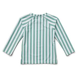 Liewood Noah Swim Tee in colour stripe: peppermint/white for babies, toddlers, kids