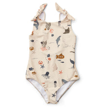 Load image into Gallery viewer, Liewood Bitte Swimsuit in colour sea creature/sandy mix for toddlers and kids