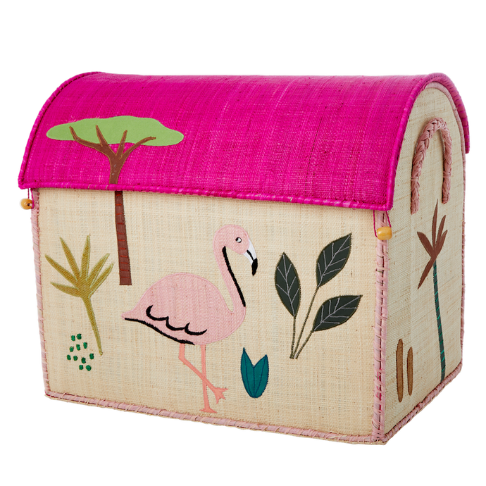 RICE Toy Basket Jungle Pink Theme