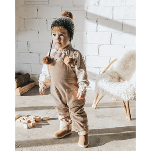 Comfortable cotton baby corduroy dungaree in the colour BRUSH/beige from búho for babies and toddlers