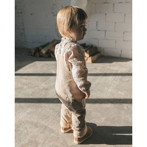 Baby Corduroy Dungaree made in portugal with spanish fabric made out of 100% cotton from búho for babies and toddlers