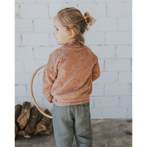 Soft and comfortable starry night print short sweatshirt with a round neck and long sleeves from búho for kids/children