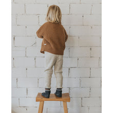 Load image into Gallery viewer, Long-sleeved soft knit cardigan with a front button and tightened wrists from búho for kids/children