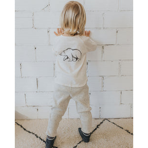 soft ribbed leggings with elastic waist, decorative front buttons and ribbon-tie from búho for kids/children