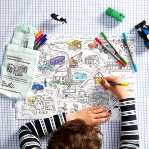 Eat Sleep Doodle Placemat - Working Wheels for kids/children