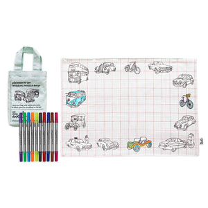 Eat Sleep Doodle Placemat - Working Wheels for boys/girls