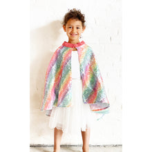 Load image into Gallery viewer, rainbow cape with Sequins in rainbow colours from ratatam for kids/children