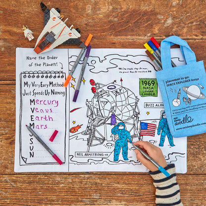Eat Sleep Doodle Placemat - Space Explorers for fun days