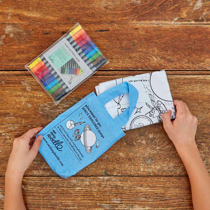 Eat Sleep Doodle Placemat - Space Explorers with tote bag