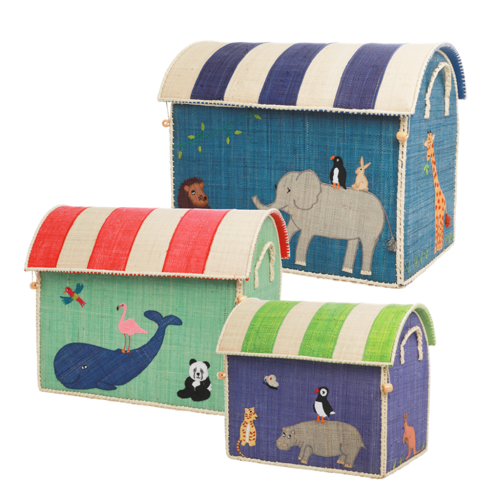 RICE Toy Basket Animal Theme