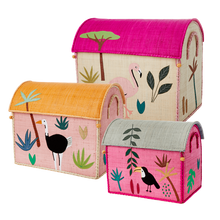 Load image into Gallery viewer, RICE Toy Basket Jungle Pink Theme