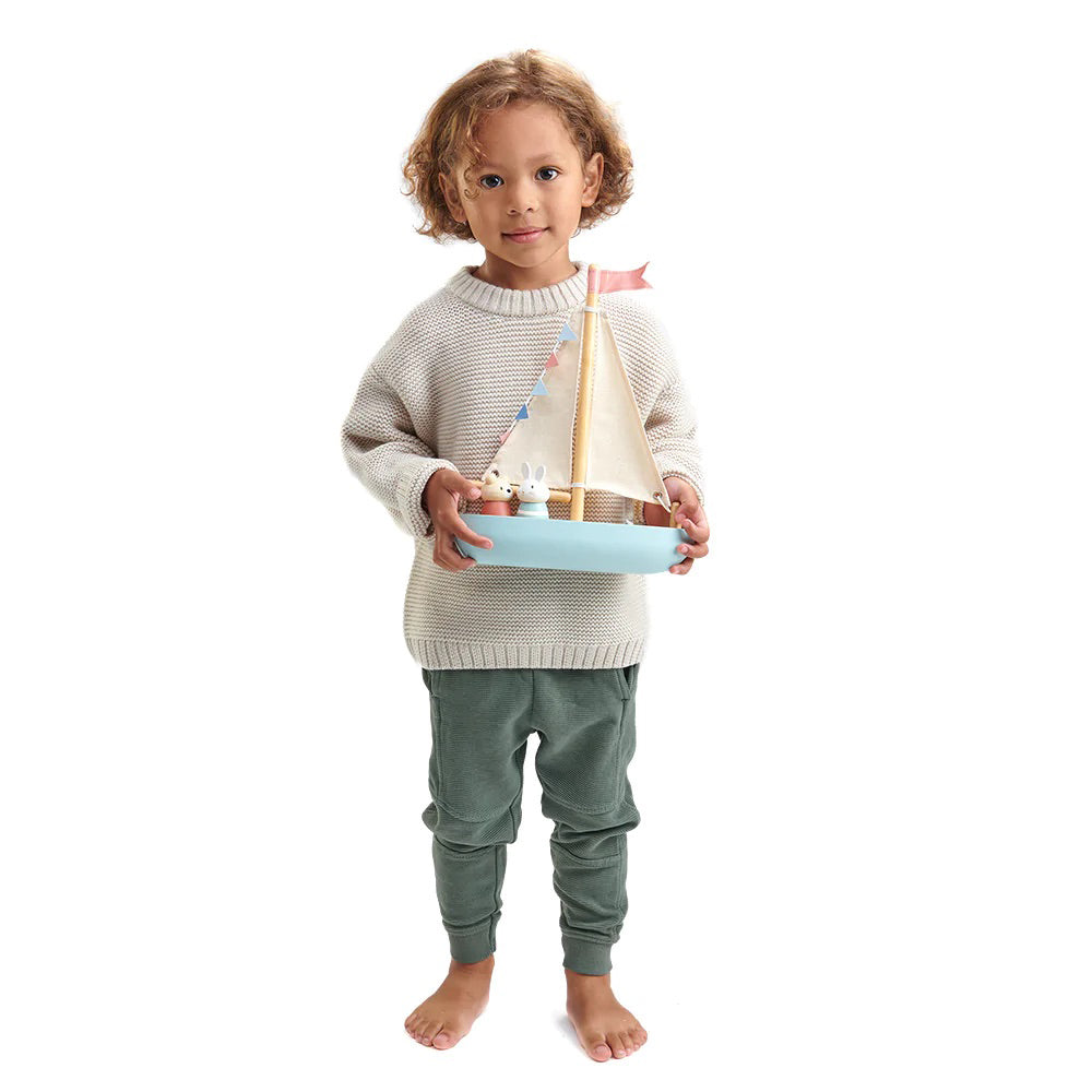 Tender Leaf Toys Sailway Boat for boys/girls