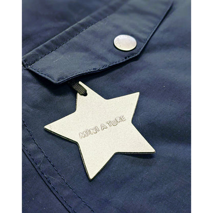 Wang Fur Jacket in blue nights with detachable hood from mini a ture copenhagen for babies, toddlers