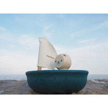 Load image into Gallery viewer, Plan Toys Sailing Boat With Polar Bear for bath time